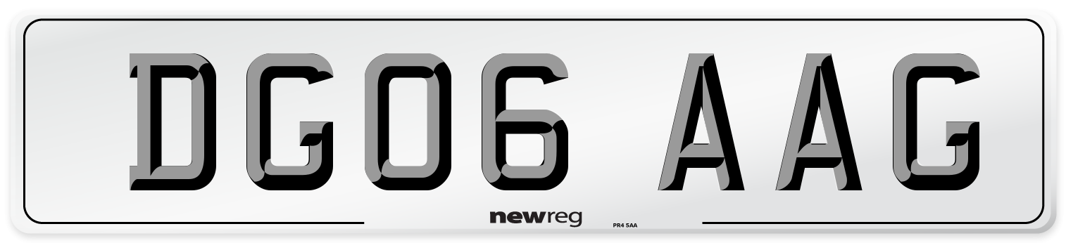DG06 AAG Number Plate from New Reg